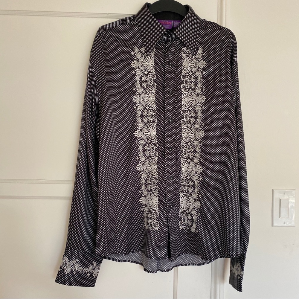 Shirt Purple Label Jimi Hendrix Black Polka White - Picture 2 of 7